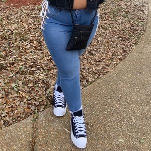 SHEIN Lave Up Side Skinny Jeans